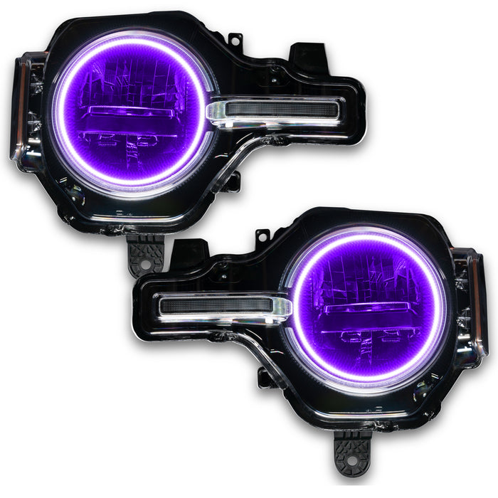 Bronco headlights with purple halos