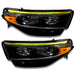 Ford Explorer headlights with yellow DRLs.