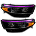 Ford Explorer headlights with pink DRLs.