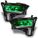 2022+ Toyota Tundra Headlights with green demon eye projectors.