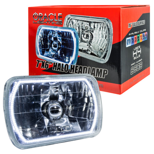 Sealed Beam 7x6 H6054 Headlight with Pre-Installed SMD Halo - white LED