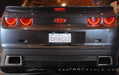 Rear end of a Chevrolet Camaro with Illuminated LED Rear Bowtie Emblem installed.