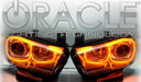 Charger headlights with amber halos and ORACLE Lighting logo