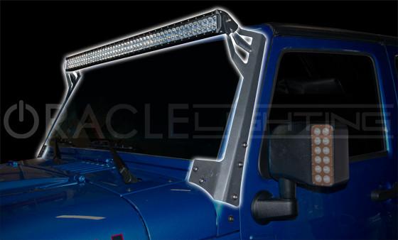 Jeep JK Upper Windshield Brackets + Light Combo