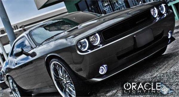 ORACLE Lighting 2008-2014 Dodge Challenger Pre-Assembled Halo Headlights - Non HID - Chrome