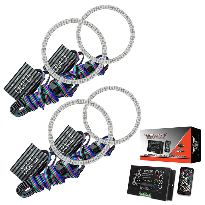 Colorshift LED dual halo headlight kit with 2.0 controller