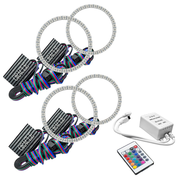 Colorshift LED dual halo headlight kit with simple controller