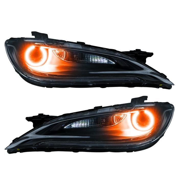 Chrysler 200 headlights with amber LED halo rings.