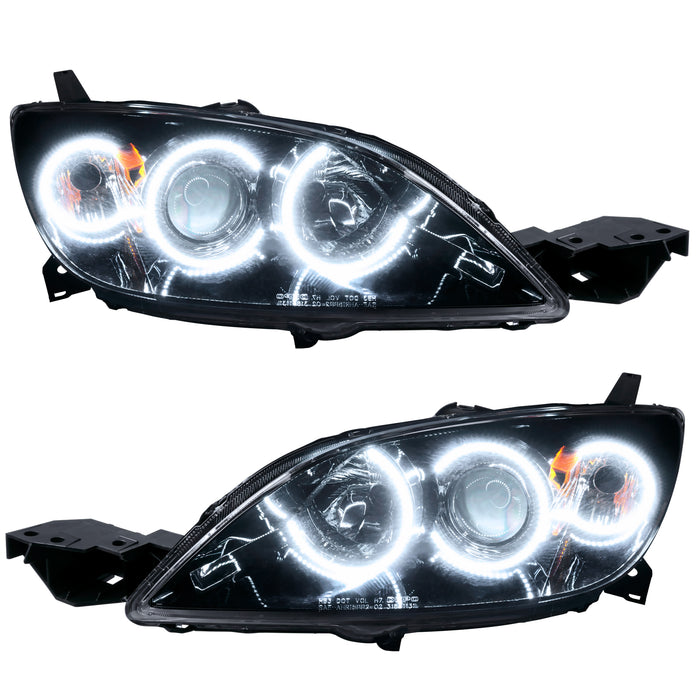 ORACLE Lighting 2004-2009 Mazda 3 Pre-Assembled Halo Headlights - 4DR HALOGEN STYLE