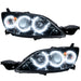 2004-2009 Mazda 3 Pre-Assembled Halo Headlights with white LED halo rings.