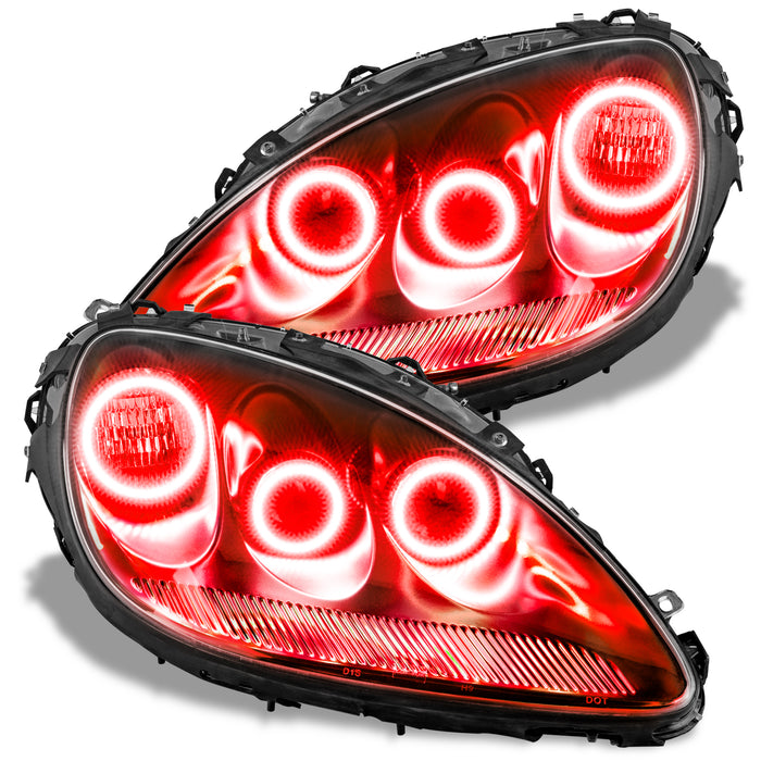 2005-2013 Chevrolet C6 Corvette ORACLE Triple Halo Headlight Kit with red halo rings