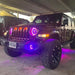 Front end of a Jeep Wrangler with multiple ORACLE Lighting products installed, including Pre-Runner Style LED Grill Light Kit.