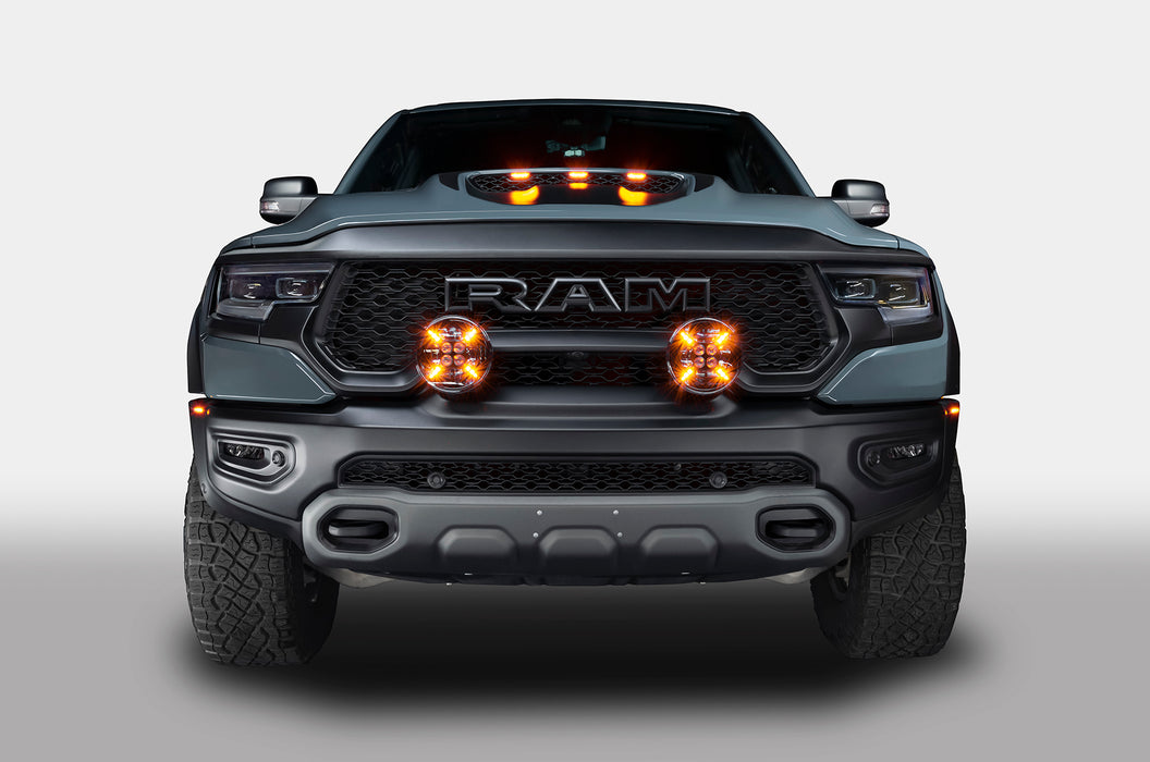 Ram TRX with spotlights on glowing amber