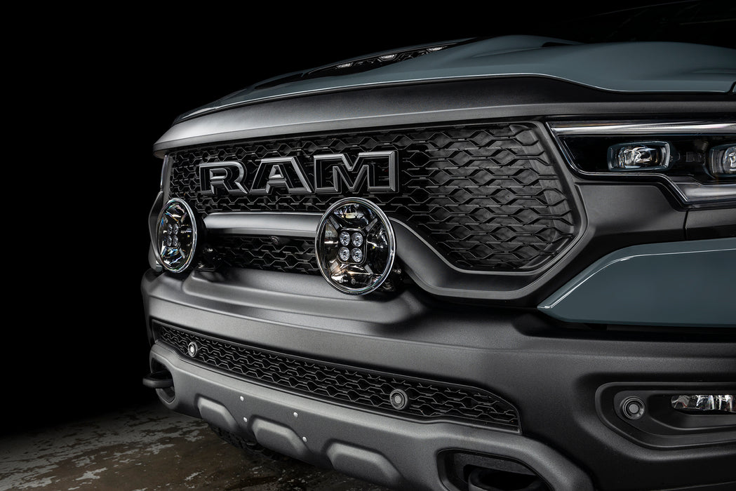 Close-up of ram TRX with 2 spotlights installed