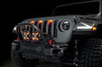 Front end of a Jeep equipped with 7" Multifunction LED Spotlights.