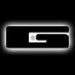 The letter "G" White LED Illuminated Letter Badge with matte black finish.