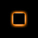The letter "I" Amber LED Illuminated Letter Badge with matte black finish.