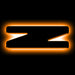 The letter "Z" Amber LED Illuminated Letter Badge with matte black finish.