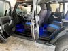 Jeep doors open with blue LED footwell lighting