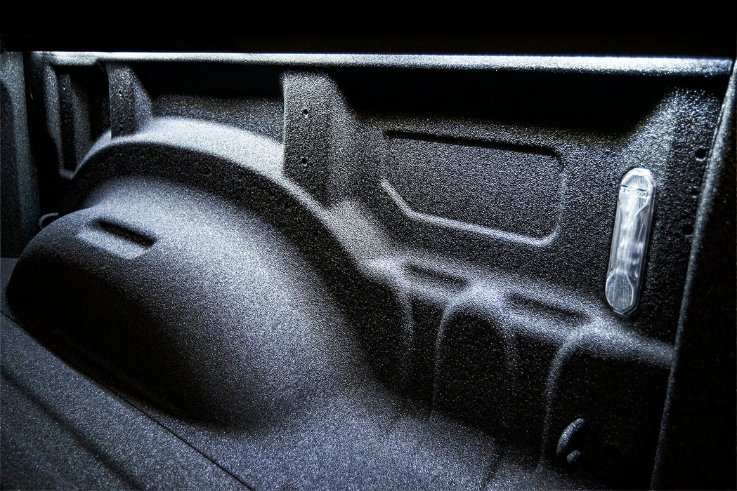 Close-up of the inside of truck bed