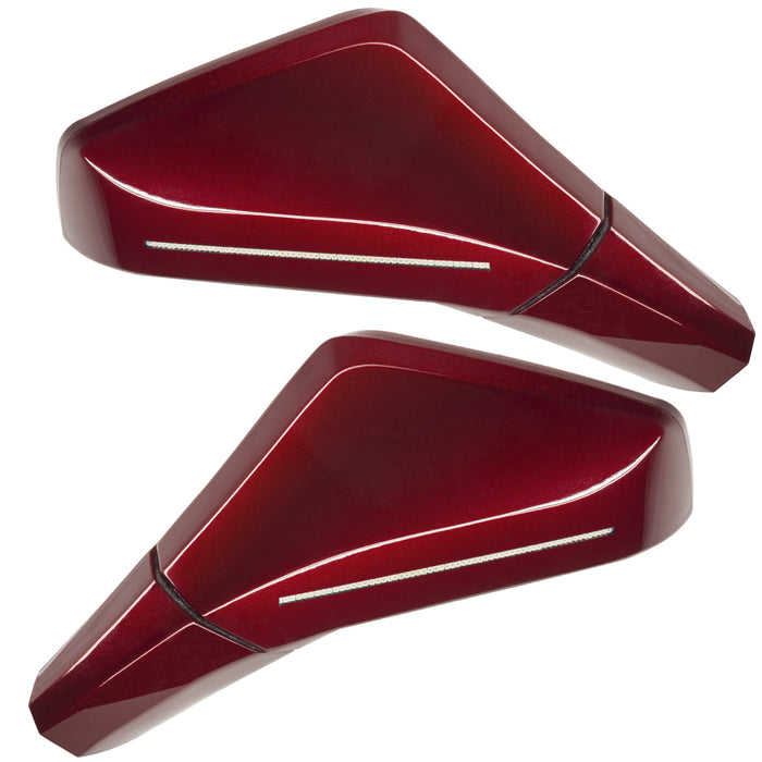 2005-2013 Chevrolet C6 Corvette Concept LED Side Mirrors painted metallic red.