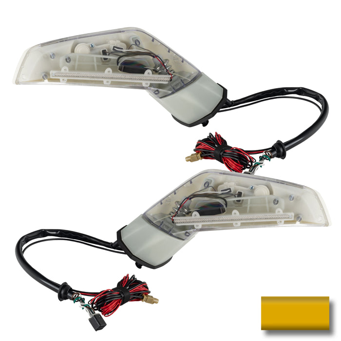 2005-2013 Chevrolet C6 Corvette Concept LED Side Mirrors with yellow paint swatch.