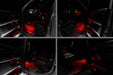 4 different view of RAM TRX interior with red ambient lighting.