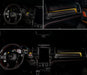 3 different views of RAM TRX interior with yellow ambient lighting.