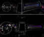 3 different views of RAM TRX interior with purple ambient lighting.
