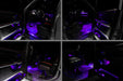 4 different view of RAM TRX interior with purple ambient lighting.