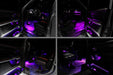 4 different view of RAM TRX interior with pink ambient lighting.