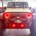 Front end of a Jeep Wrangler with 7" High Powered LED Headlights installed.