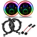 7" High Powered LED Headlights with rainbow halos, bezels and wiring adapters