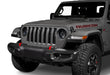 Front end of a Jeep with 7" High Powered LED Headlights installed.