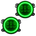 ORACLE High Powered LED Fog Light Replacement-(Pair) with green LED halo rings.