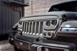 Close-up on the front end of a Jeep with VECTOR Pro-Series LED Grill installed.