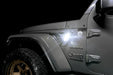 Close-up of sidetrack lighting system installed on jeep with white LED