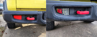 Close-up of the bumper of a Jeep Gladiator with ORACLE LED Reverse Lights installed.