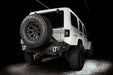 Rear view white jeep wrangler jk with flush mount tail lights installed