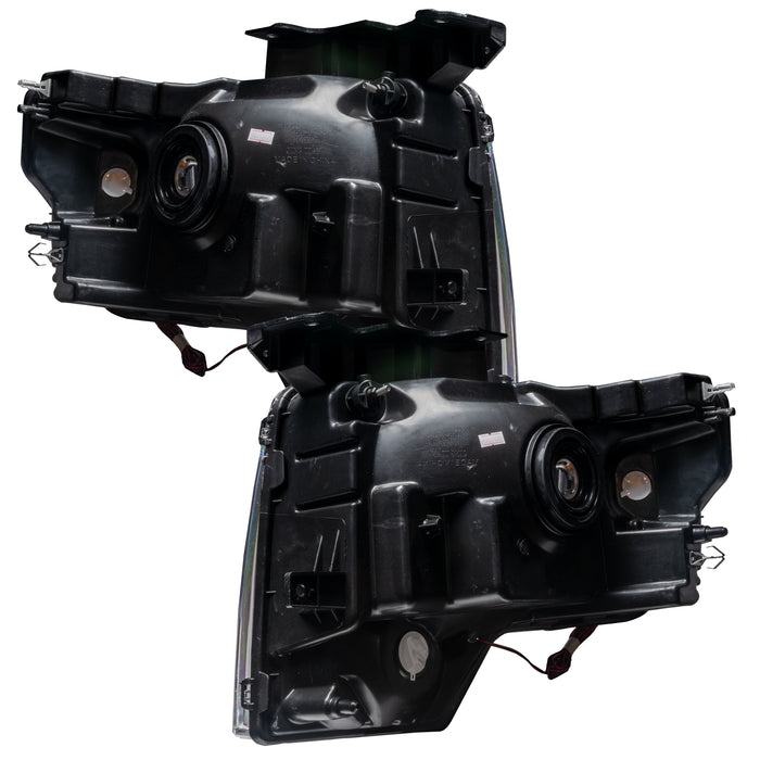 Rear view of 2009-2014 Ford F-150 Pre-Assembled Halo Headlights - Non HID - Chrome Housing