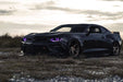 Black Camaro with purple DRLs.