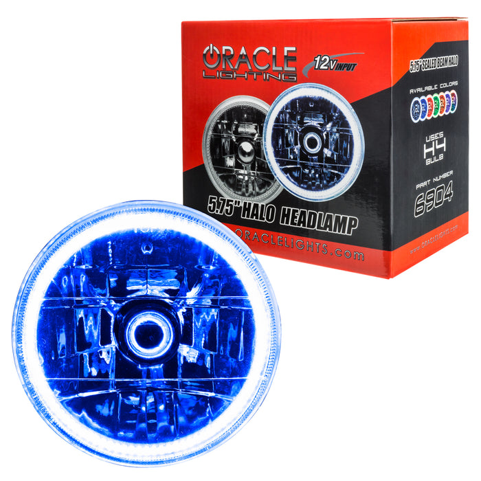 5.75" halo headlight with blue halo and retail packaging