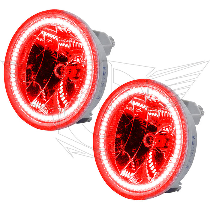 Chevrolet Camaro fog lights with red LED halo rings.