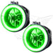 2008-2010 Dodge Challenger Pre-Assembled Halo Fog Lights with green LED halo rings.