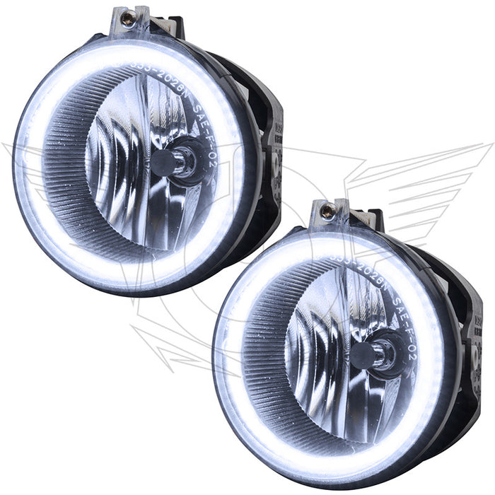 2008-2010 Dodge Challenger Pre-Assembled Halo Fog Lights with white LED halo rings.