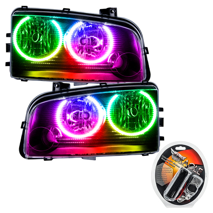 2005-2010 Dodge Charger Pre-Assembled Halo Headlights - Non HID with RF Controller.