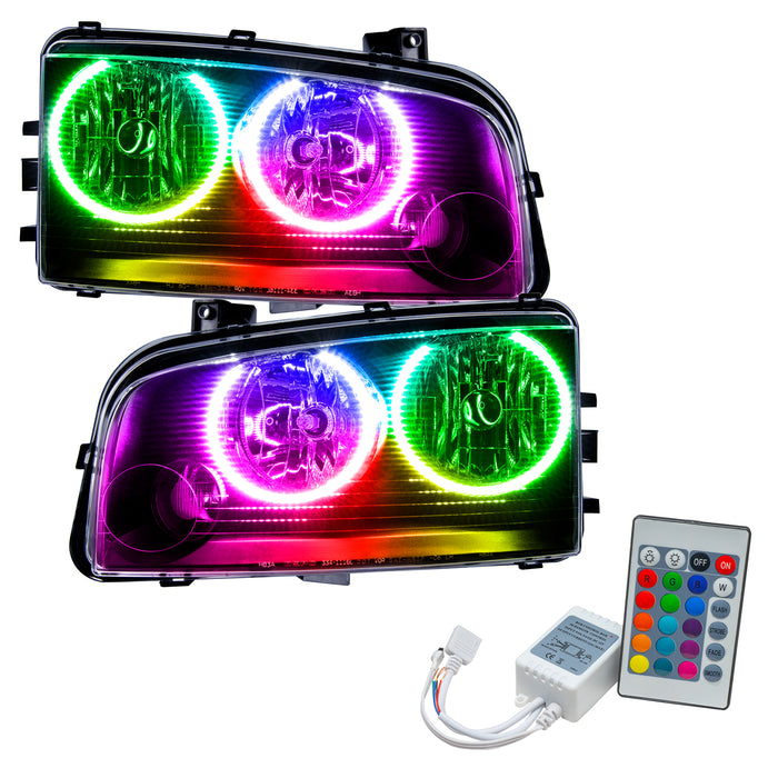 2005-2010 Dodge Charger Pre-Assembled Halo Headlights - Non HID with Simple Controller.