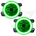 2011-2014 Dodge Charger Pre-Assembled Fog Lights with green LED halo rings.
