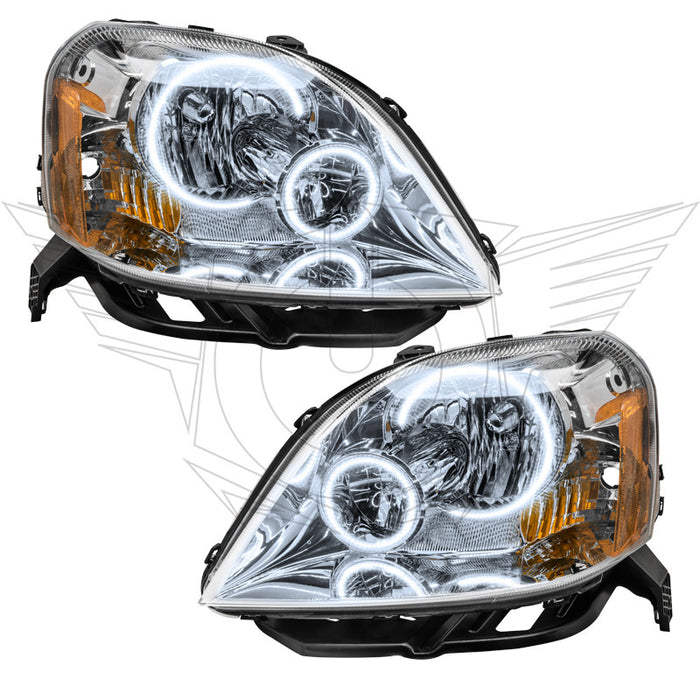 2005-2007 Ford 500 Pre-Assembled Headlights with white LED halo rings.