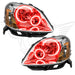 2005-2007 Ford 500 Pre-Assembled Headlights with red LED halo rings.
